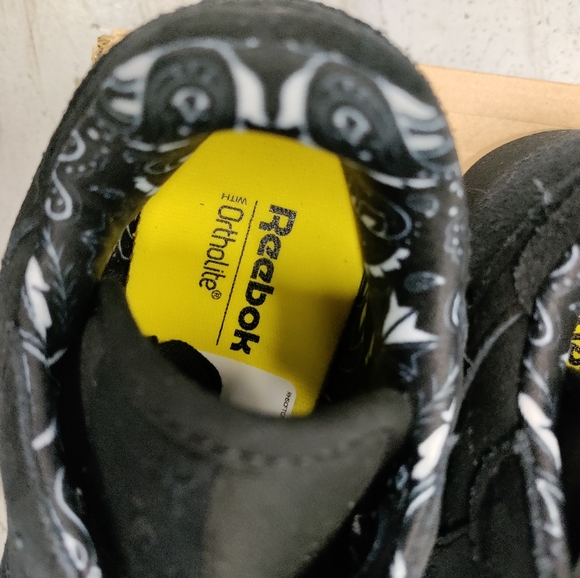 🆕 Reebok | Classic Black Suede Ortholite Big Kids Sneakers Size 2.5 & 3 Youth - Picture 9 of 11